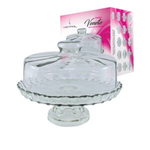 Ref. 136 Boleira Vêneto c/ Base e Cúpula Rigada  24cm